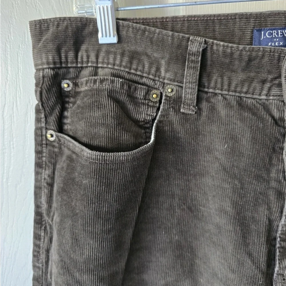 J.Crew Men's Corduroy Pants 32x32 Green Straight Leg Flex Retro